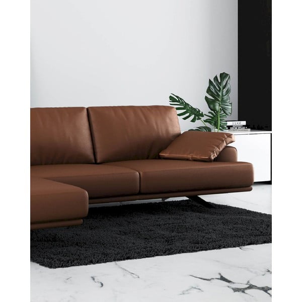 Usnjena kotna sedežna garnitura v konjak rjavi barvi (z levim kotom) Prado – MESONICA-image-4