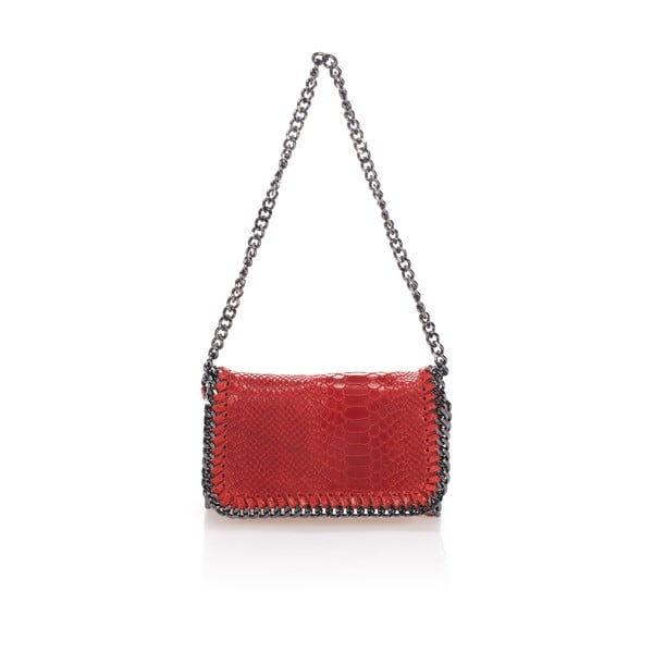 Rdeča usnjena torbica Lisa Minardi Baso