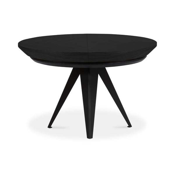 Okrogla raztegljiva jedilna miza z dodatno ploščo s črno mizno ploščo ø 120 cm Magnus – Windsor & Co Sofas-image-2