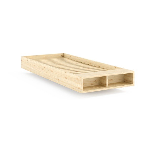 Postelja iz masivnega bora brez vzglavja z letvenim dnom 90x200 cm v naravni barvi Merge – Karup