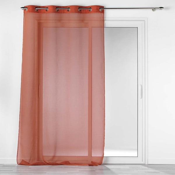 Opečnato oranžna prosojna zavesa iz tančice 140x240 cm Casual – douceur d'intérieur