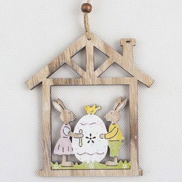 Dakls Velikonočna sova v hiši lesena viseča dekoracija