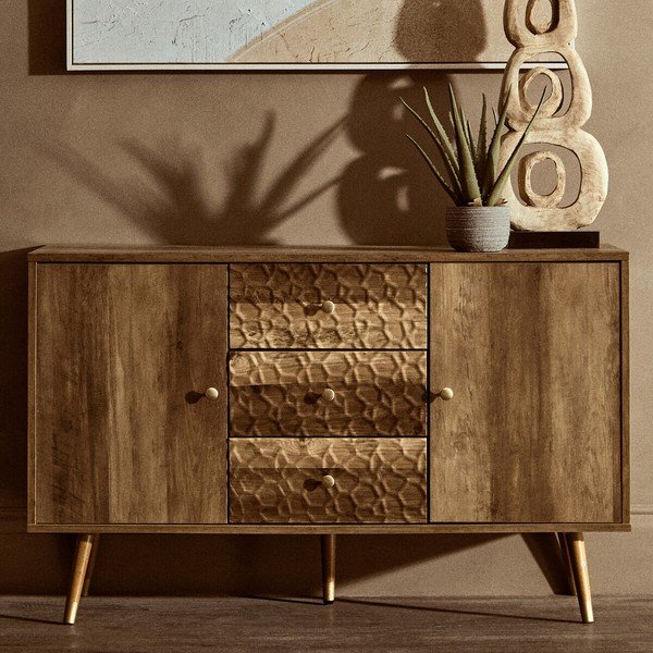 Komoda v temni naravni barvi 114x70x39 cm Frida – Premier Housewares-image-1