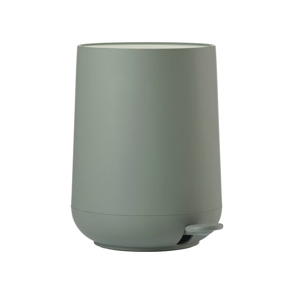 Temno zelen plastičen koš za smeti s pedalom 5 l Nova – Zone