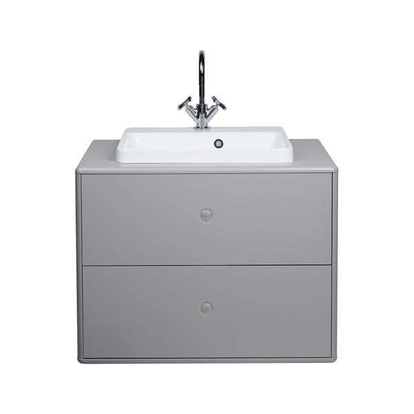 Siva stenska omarica z umivalnikom brez pipe 80x62 cm Color Bath – Tom Tailor