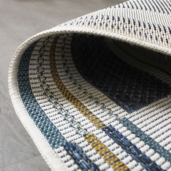 Rumeno-modra notranja in zunanja preproga 160x230 cm Rosco Geo – Flair Rugs-image-2