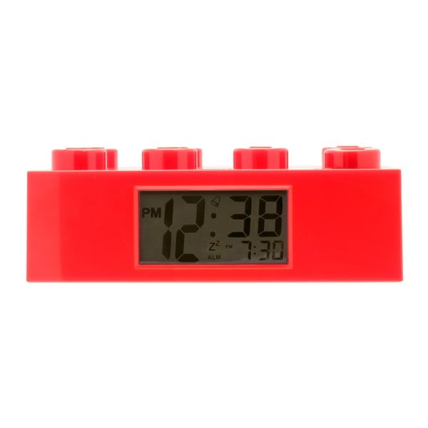 Rdeča ura z alarmom iz kock LEGO®