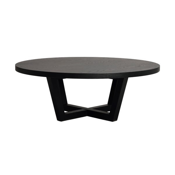 Črna okrogla mizica v hrastovem dekorju ø 110 cm Boxford – Rowico-image-2