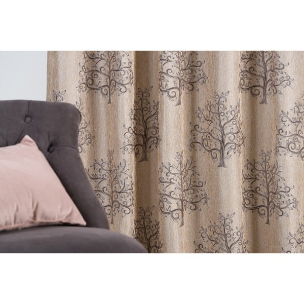 Rjava/bež zavesa 140x260 cm Erinn – Mendola Fabrics-image-2