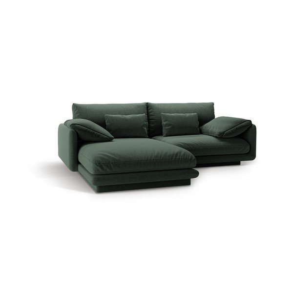 Temno zelena kotna sedežna garnitura (levi kot) Torino – Micadoni Home-image-2