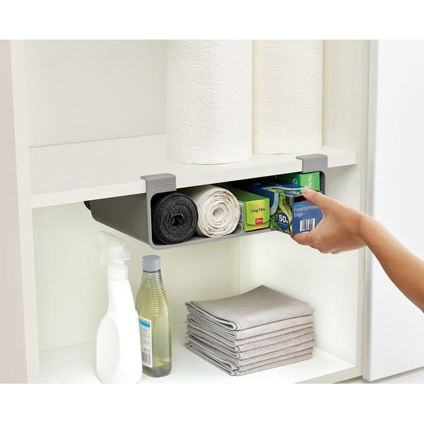 Sivo plastično viseče držalo za kuhinjske brisače in folijo CupboardStore – Joseph Joseph-image-1