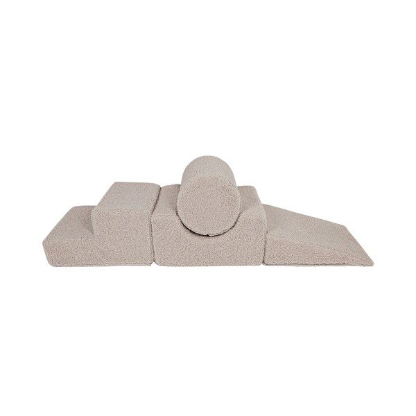 Sivo tekstilno otroško igrišče iz pene 4 ks višina 30 cm 45x170 cm Montessori – Meowbaby-image-3