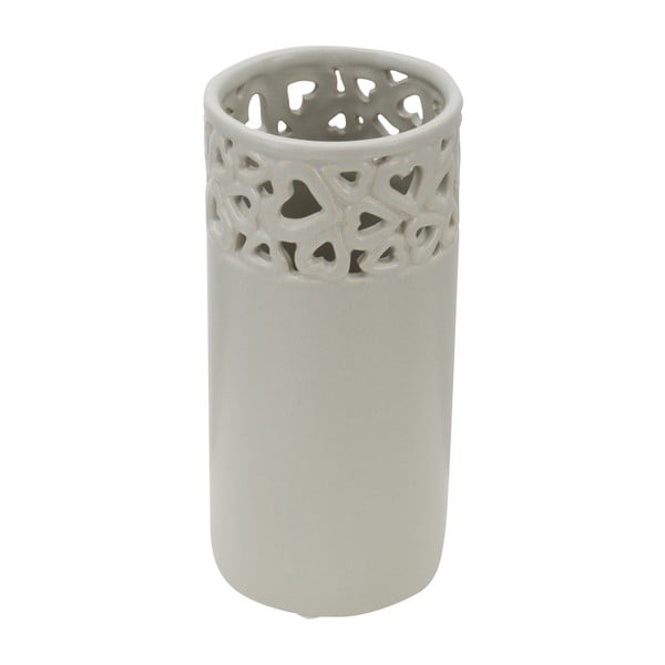 Svetlo siva porcelanska vaza Mauro Ferretti Amour, višina 28 cm