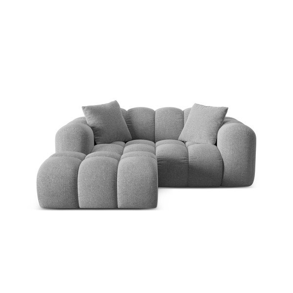 Svetlo siva kotna sedežna garnitura iz šenilje (levi kot/z ležalnikom) Treno – Cosmopolitan Design