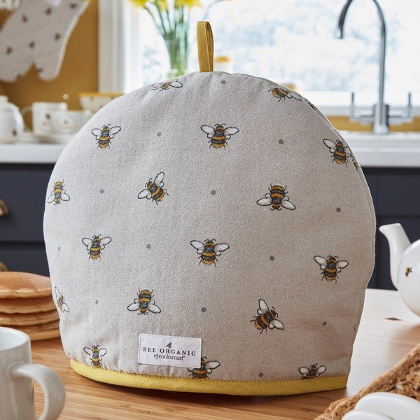 Bež-rumen bombažen pokrov za čajnik Cooksmart ® Bumble Bees-image-1