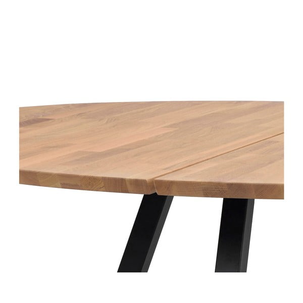 Okrogla jedilna miza s ploščo iz hrastovega lesa 150x150 cm Carradale - Rowico-image-1