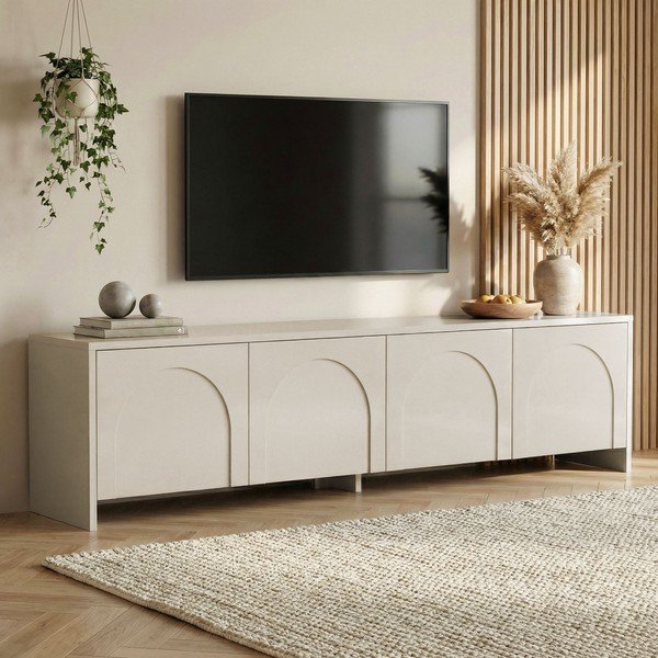 Kremno bela TV omarica 180x45x32 cm Aurelia – Kalune Design-image-1