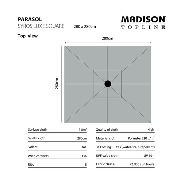 Zeleni senčnik 280x280 cm Syros - Madison-image-2