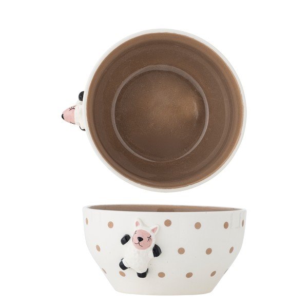 Bela/rjava otroška skleda iz kamenine ø 14 cm Dolly – Bloomingville Mini-image-3