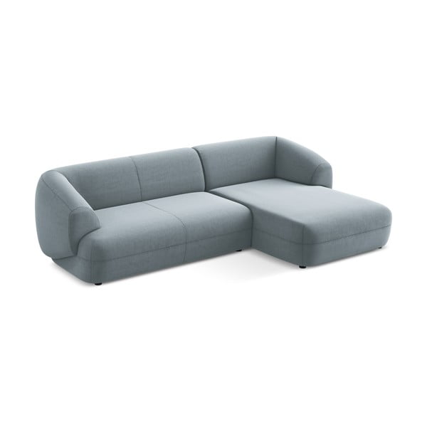 Svetlo modra žametna kotna sedežna garnitura (desni kot) Moana – Makamii-image-3