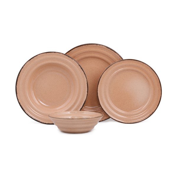 24-delni oranžen jedilni set iz porcelana Kütahya Porselen Basis-image-2