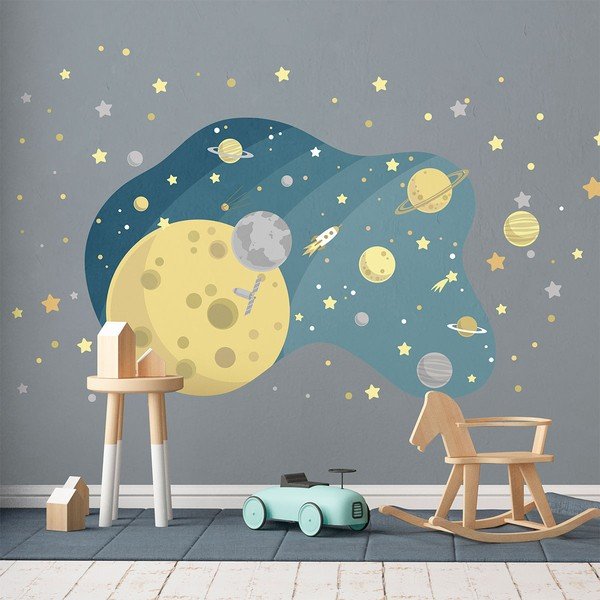 Otroška stenska nalepka Ambiance The Starry Galaxy, 90 x 60 cm-image-1