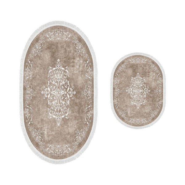 Sivorjave kopalniške preproge v kompletu 2 ks 60x100 cm – Foutastic