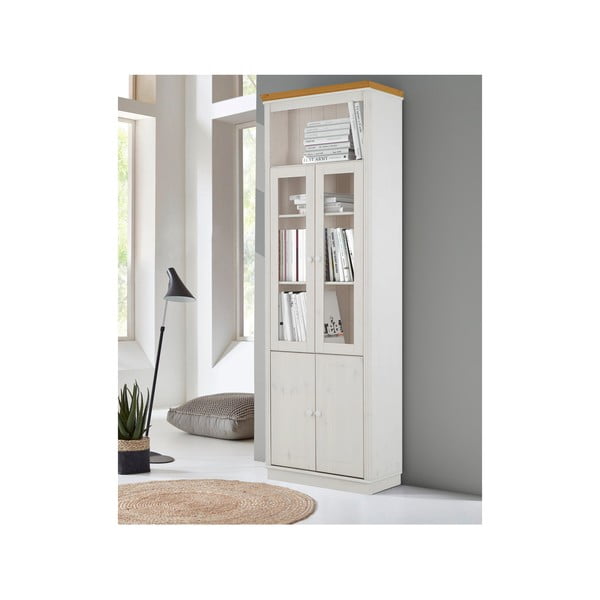 Bela vitrina iz masivnega bora 74x223 cm Anita – Støraa-image-3