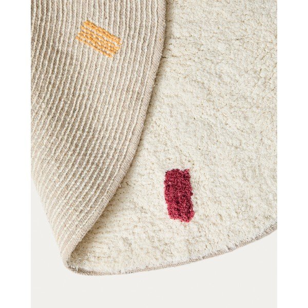 Kremno bela bombažna otroška preproga ø100 cm Epifania – Kave Home-image-3