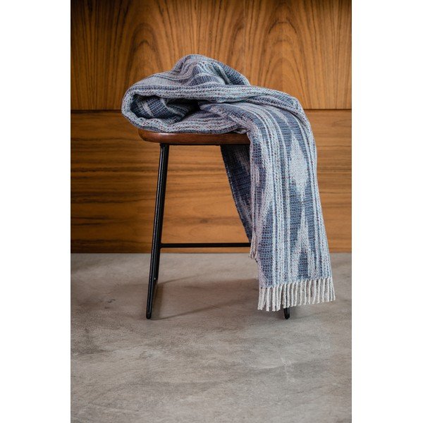 Modra pletenina z bombažem Euromant Zanzibar, 140 x 180 cm-image-1