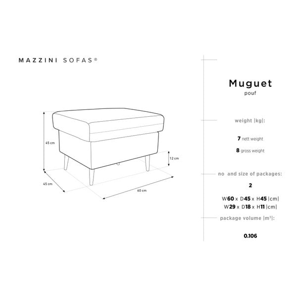 Moder puf Mazzini Sofas Muguet, 60 x 45 cm-image-4