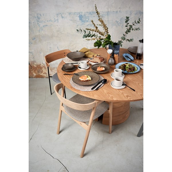 Okrogla jedilna miza v hrastovem dekorju v naravni barvi ø 137 cm Cep – Teulat-image-4