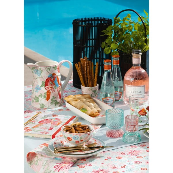 Roza-zelen stekleni svečnik Green Gate-image-1