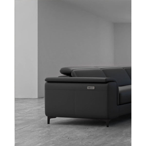 Temno siva usnjena kotna sedežna garnitura (z desnim kotom) Brito – MESONICA-image-3