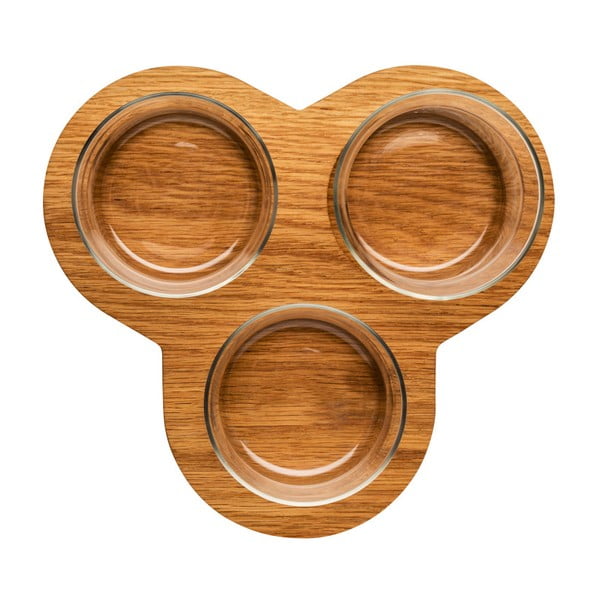 Pladenj s skledami Sagaform Oval Oak Serving Set-image-1