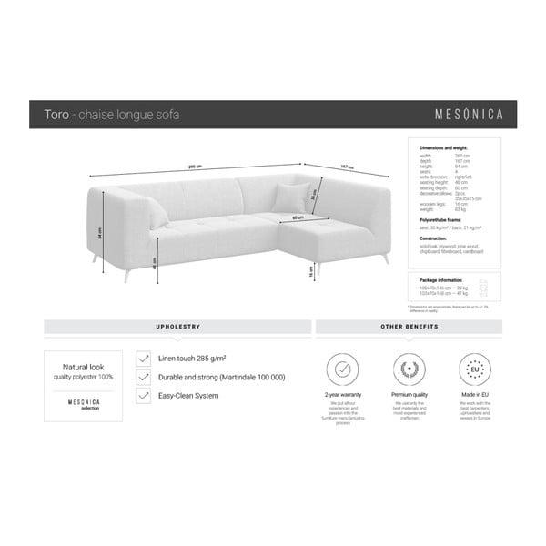 Roza kotna sedežna garnitura MESONICA Toro, desni kot-image-4