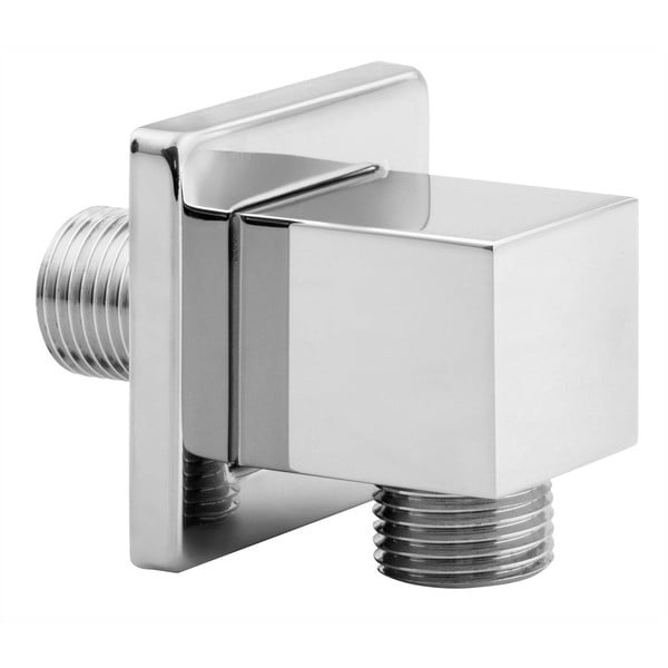 Medeninast del za priključitev tuša v sijajno srebrni barvi – Sapho