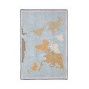 Modro-bež ročno tkana pralna bombažna otroška igralna preproga 70x100 cm Mini Worldmap – Lorena Canals