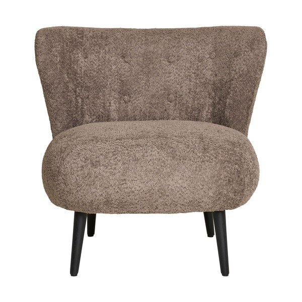 Rjav fotelj iz tkanine bouclé Covelo – House Nordic-image-1