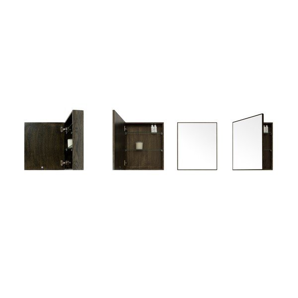 Stensko ogledalo s shrambo iz hrastovega lesa Mezza Dark Wireworks, 45x55 cm-image-1