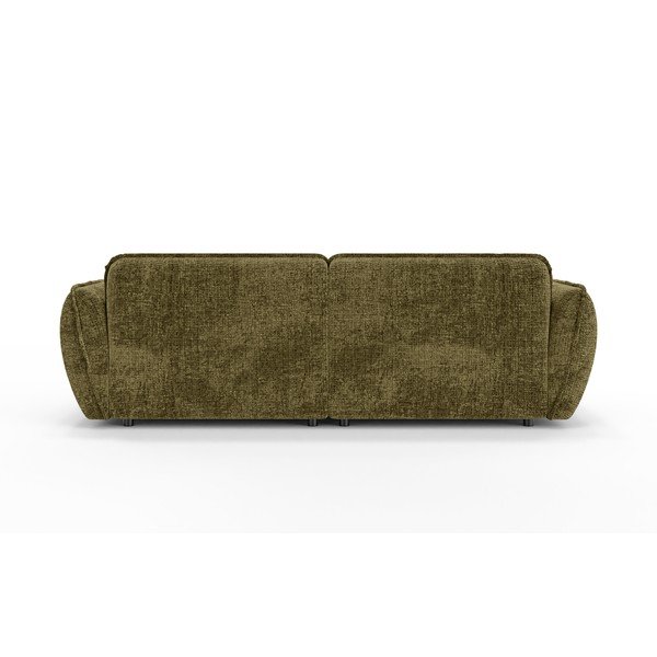 Zelena sedežna garnitura iz šenilje z ležalnikom 252 cm Nelia Big – Ropez-image-4