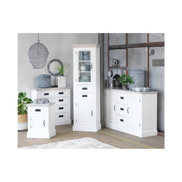 Vitrina iz lesa paulovnije Canett Florenzio, višina 180 cm-image-2