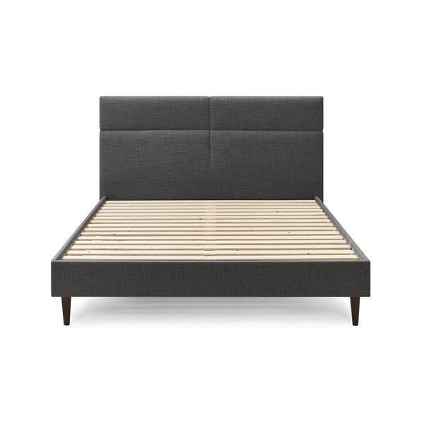 Črna zakonska postelja Bobochic Paris Elyna Dark, 180 x 200 cm-image-1