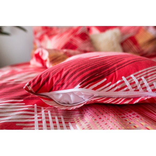 Rdeča bombažna posteljnina  140x200 cm LP Dita Red - Cotton House-image-1