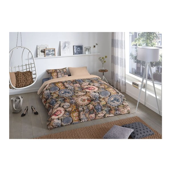 Bombažno dvoposteljno posteljno perilo Dobro jutro Vaza, 200 x 200 cm-image-1