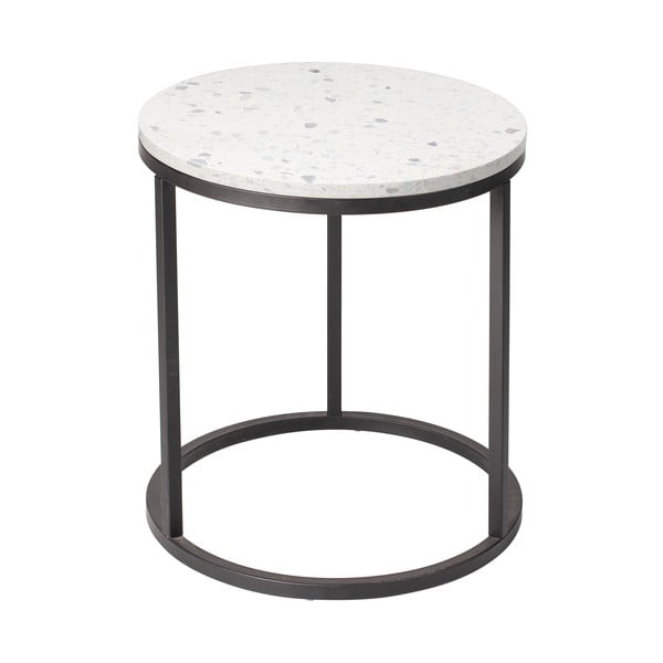 Stranska mizica s kamnito ploščo RGE Bianco, ø 50 cm