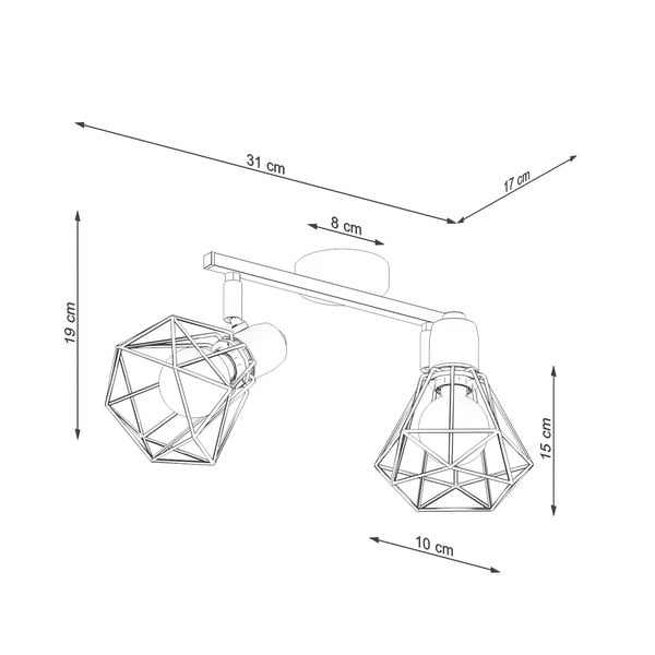 Črna stropna svetilka ø 10 cm Varpu – Sollux-image-4