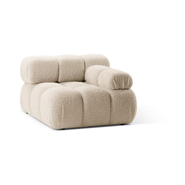 Bež modul za sedežno garnituro iz tkanine bouclé (desni kot) Bellis – Micadoni Home-image-3