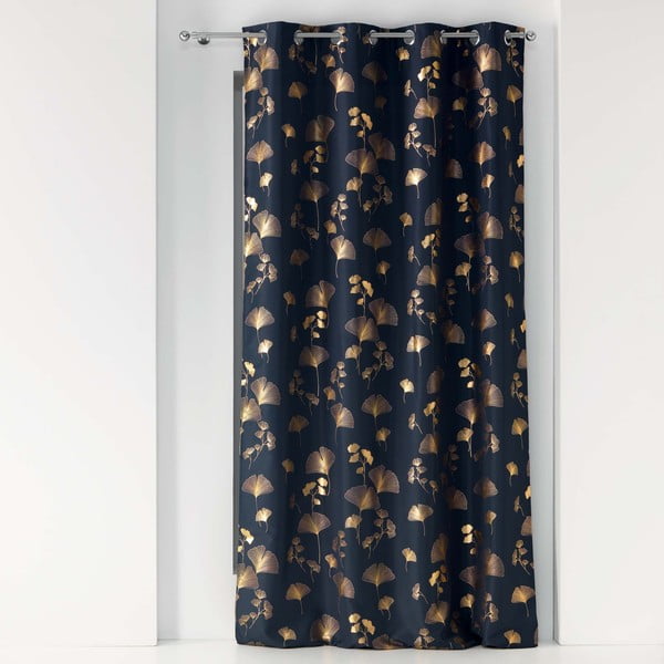 Temnomodro-zlata zavesa 140x260 cm Bloomy – douceur d'intérieur