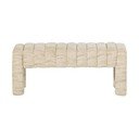 Bež oblazinjena klop iz tkanine bouclé Frex – WOOOD